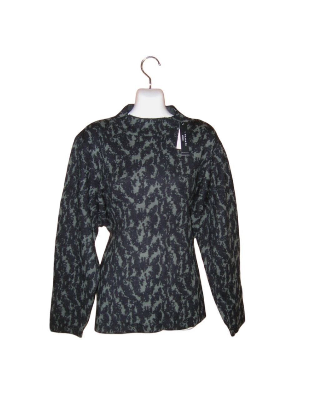 T Tahari Long Sleeve Mock Neck Abstract Print Sweater NWT Size M